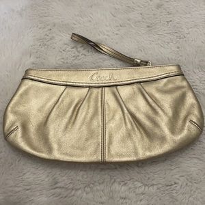 Champagne gold coach evening clutch wristlet